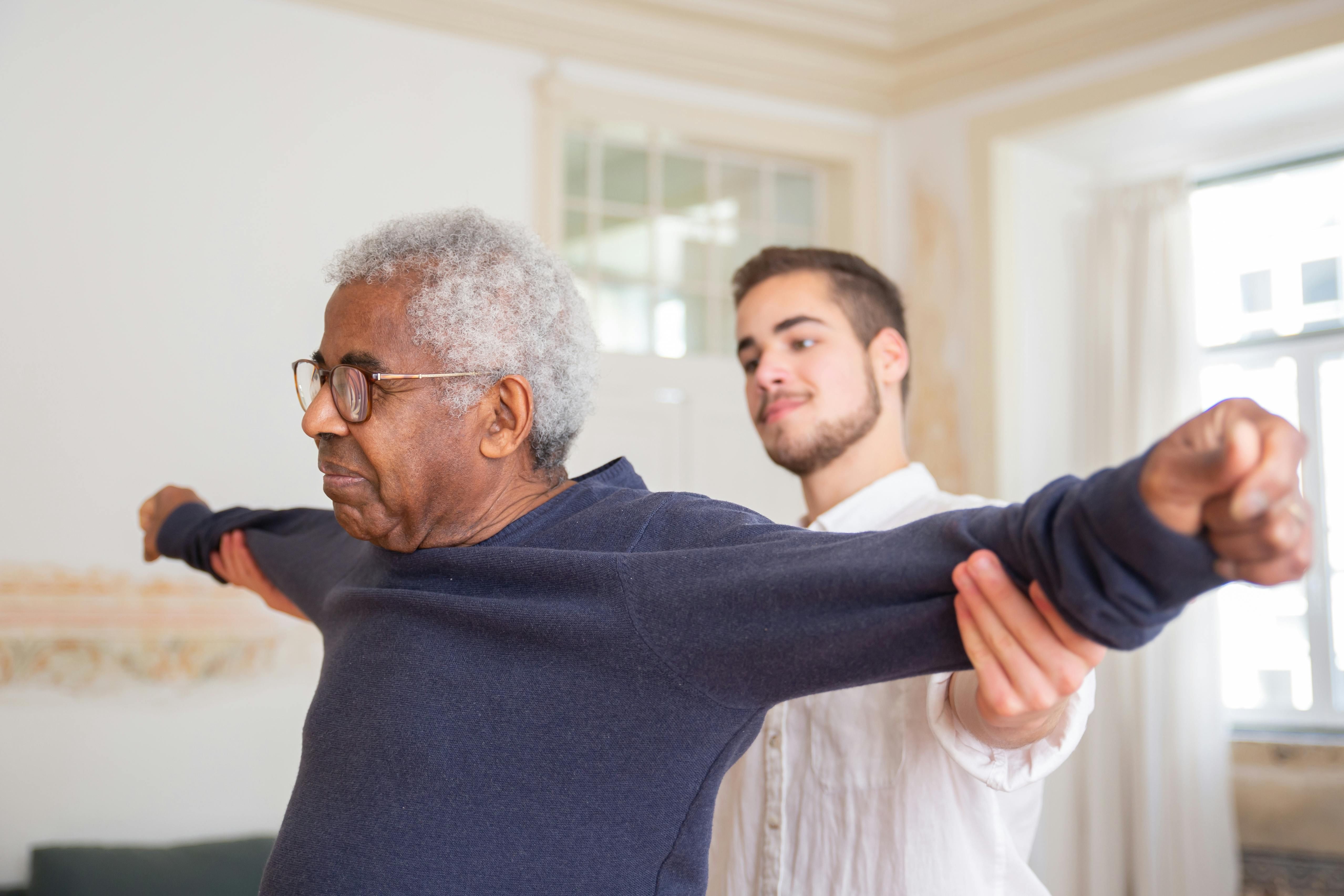 Resident in physical therapy session at The Waters of Princeton